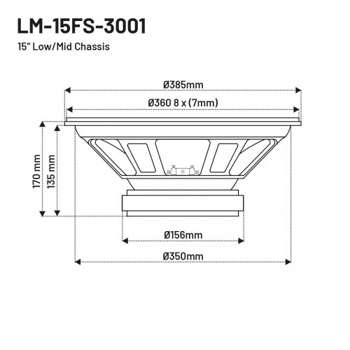 LM-15FS-3001 Low/Mid Woofer 15"