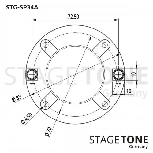 Stagetone STG-SP-34-A Ersatz Diaphram, 34 mm (1,34") Schwingspule, 8 Ohm
