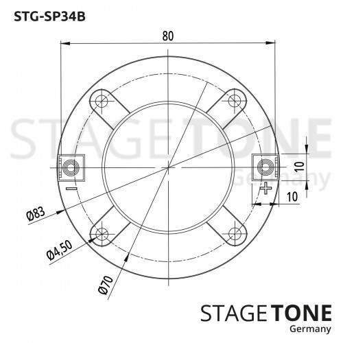 Stagetone STG-SP-34-B Ersatz Diaphram, 34 mm (1,34") Schwingspule, 8 Ohm