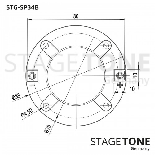 Stagetone STG-SP-34-B Replacement Diaphram, 34 mm (1,34") Voice Coil, 8 Ohm